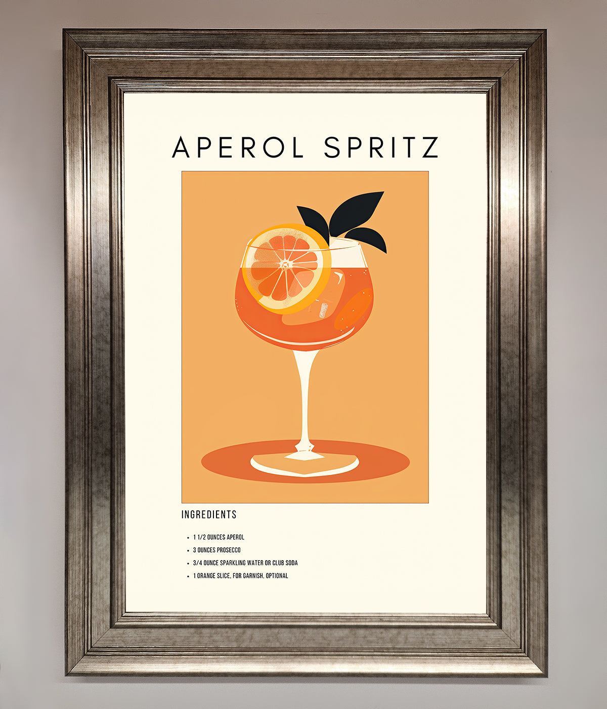 Aperol Spritz Cocktail Framed Print print