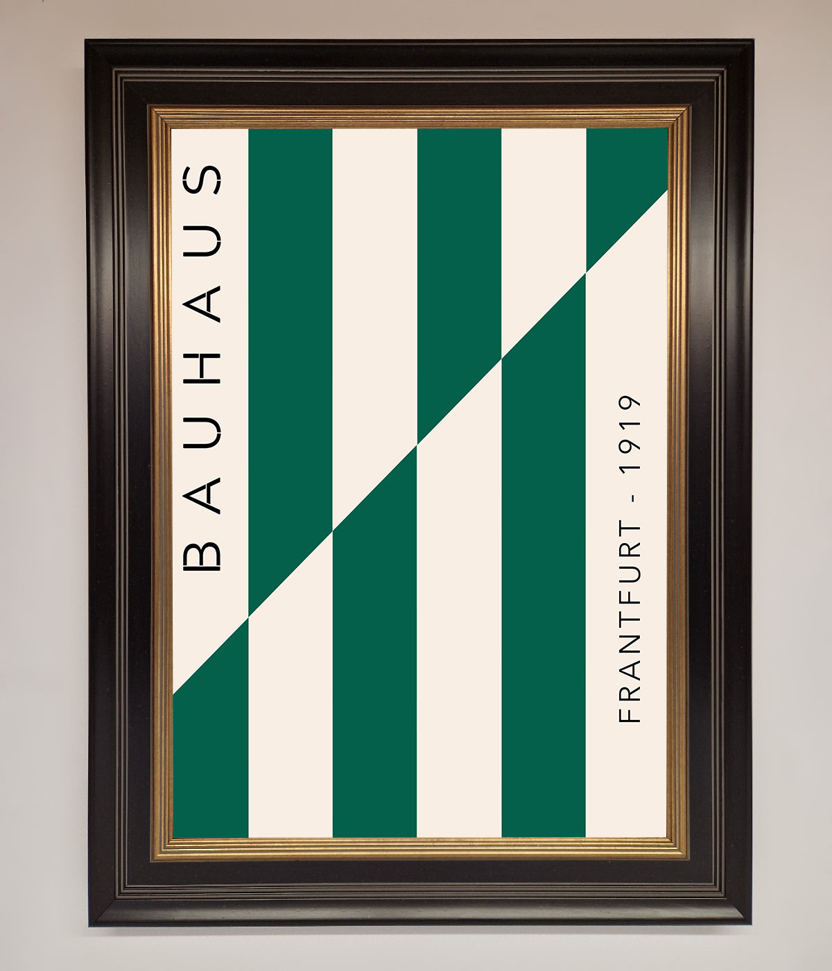 Bauhaus Green And White Framed Print print