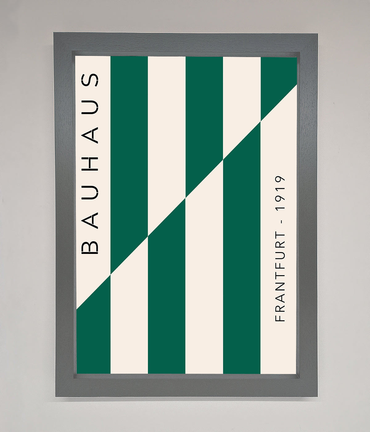 Bauhaus Green And White Framed Print print