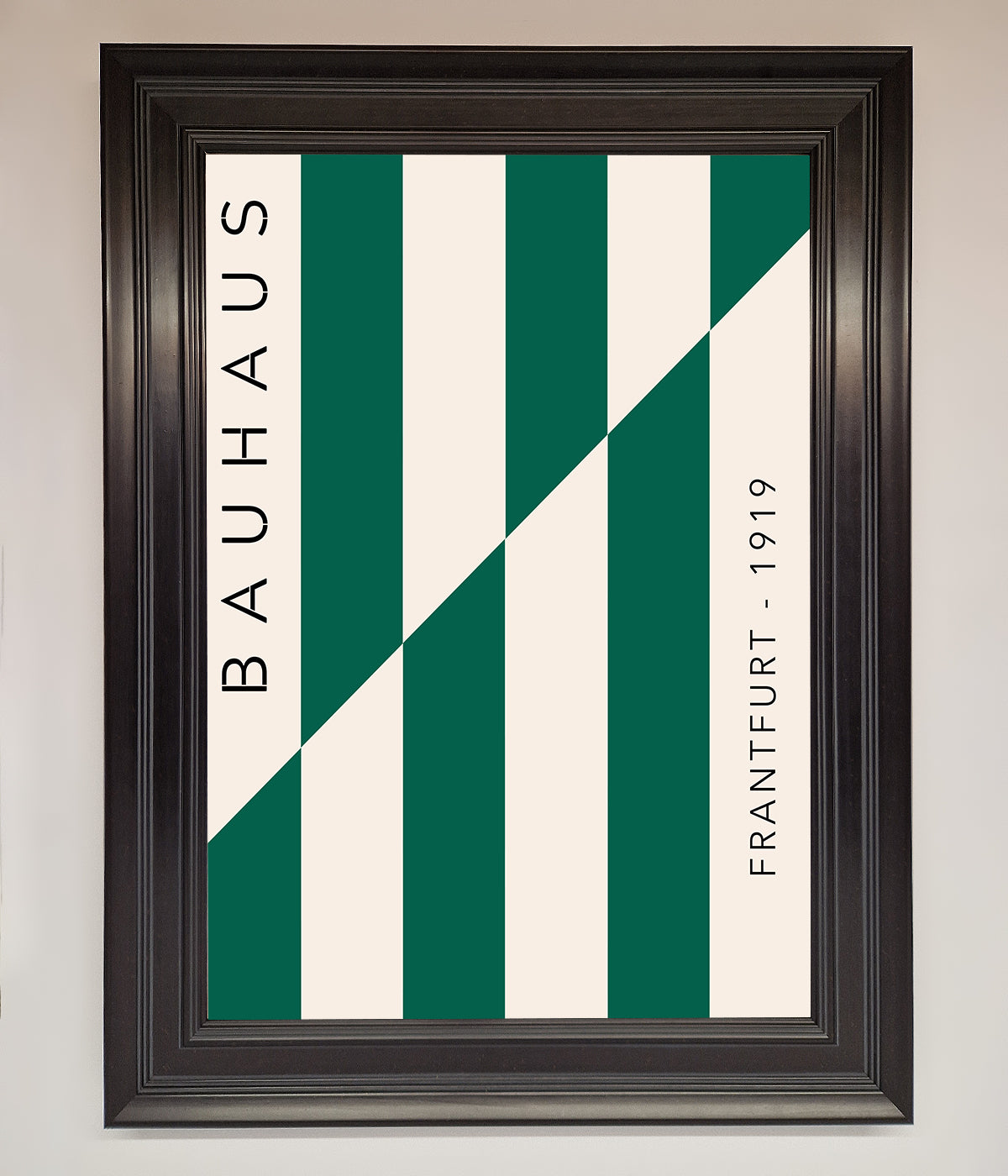 Bauhaus Green And White Framed Print print