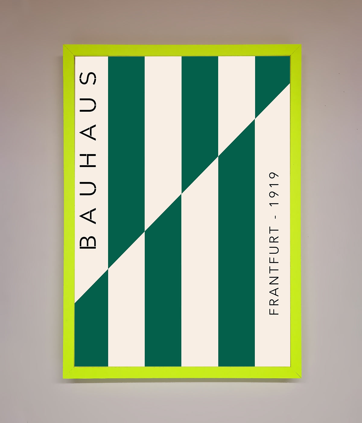 Bauhaus Green And White Framed Print print