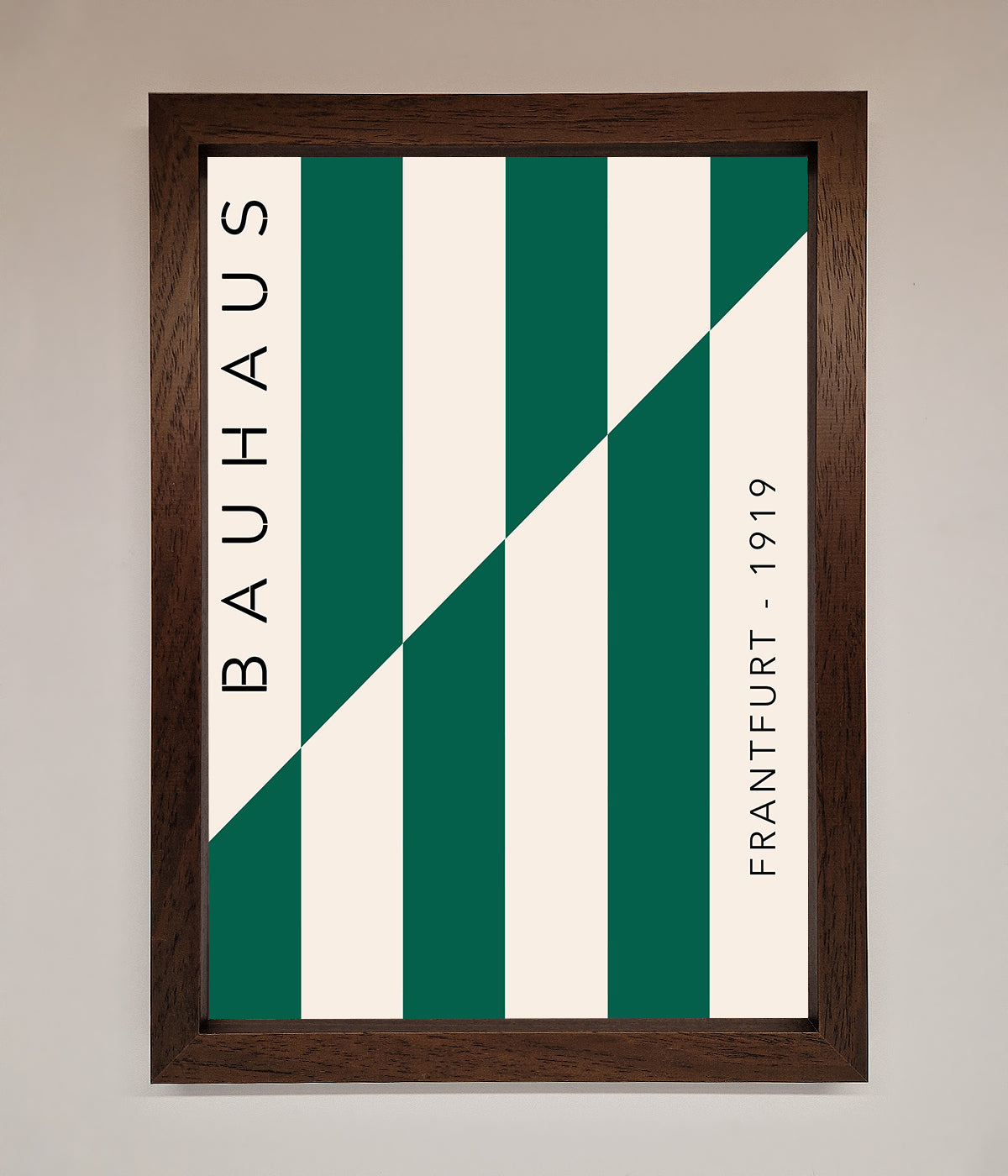 Bauhaus Green And White Framed Print print