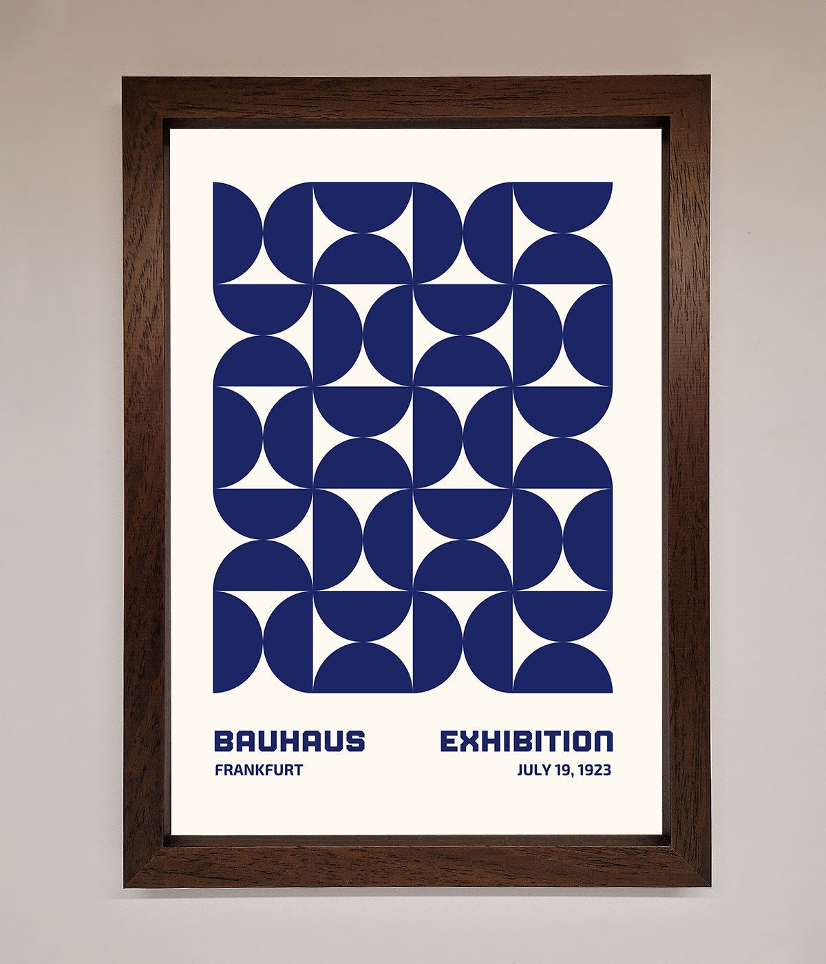 Bauhaus Print July 1923 Navy Blue Abstract Framed Wall Art print