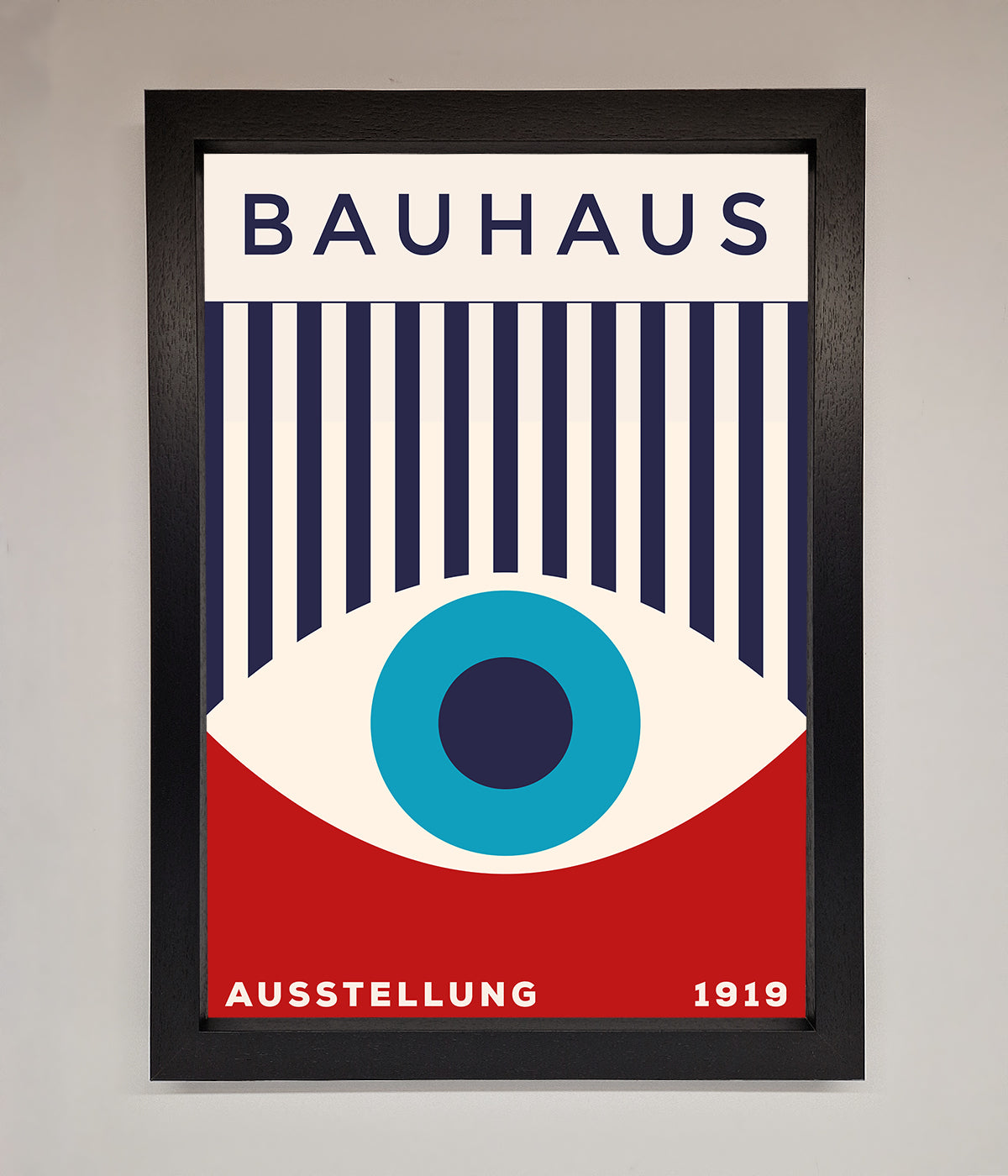 Bauhaus Red And Blue Eye Framed Wall Art print