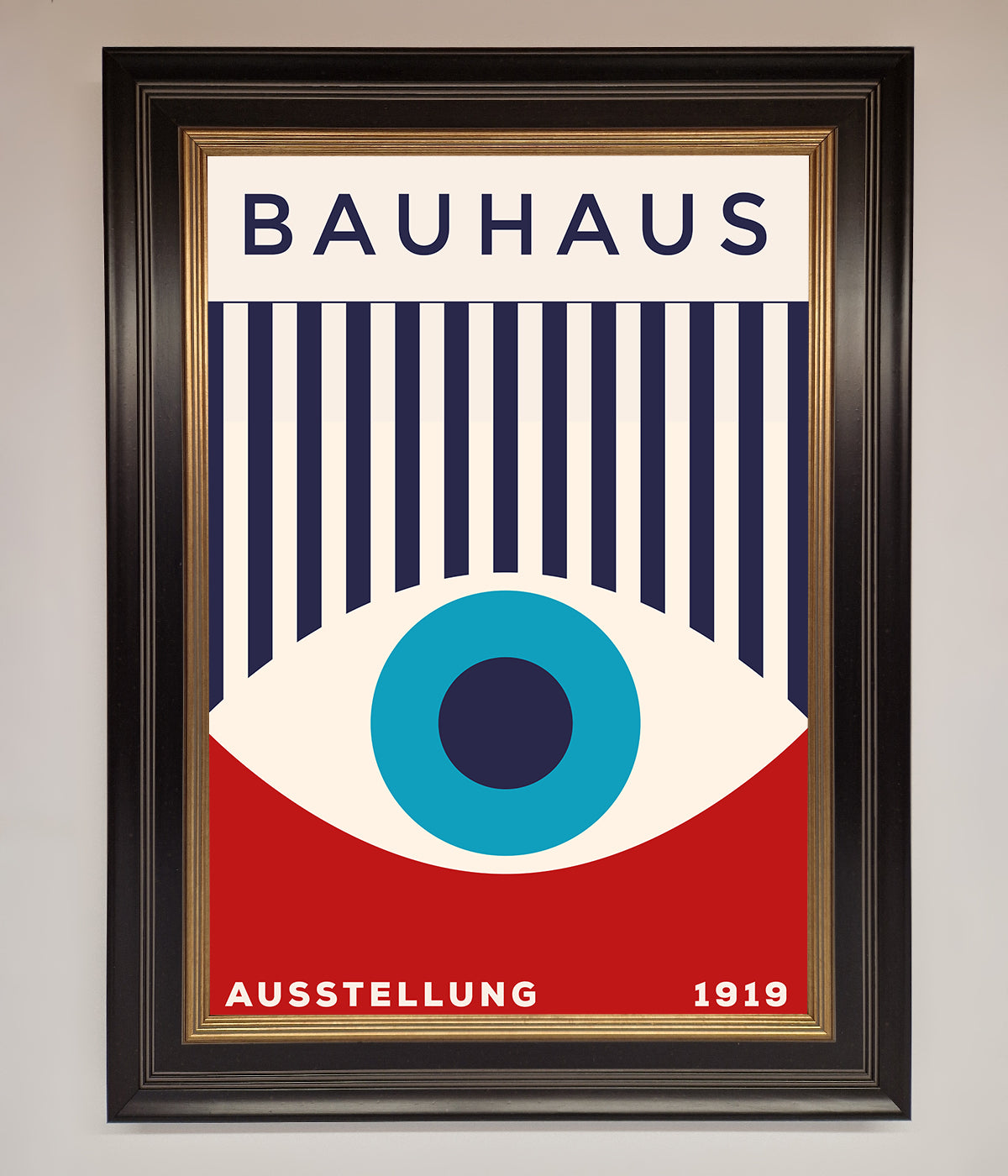 Bauhaus Red And Blue Eye Framed Wall Art print