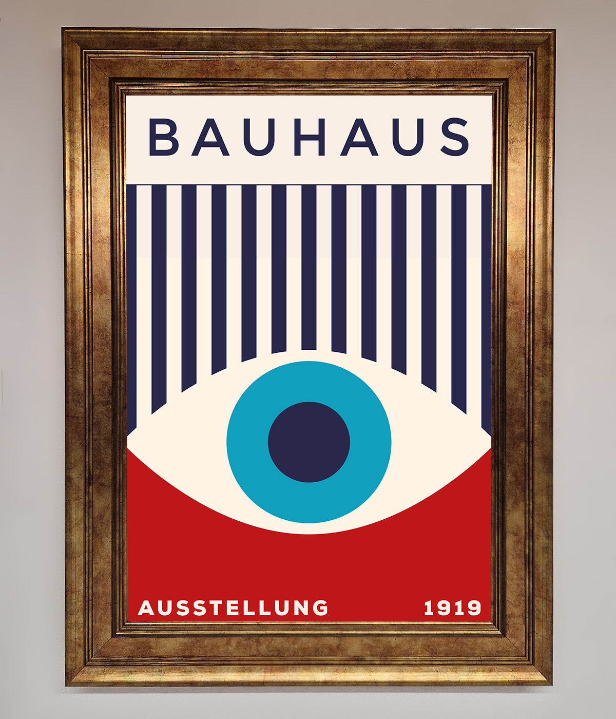 Bauhaus Red And Blue Eye Framed Wall Art print