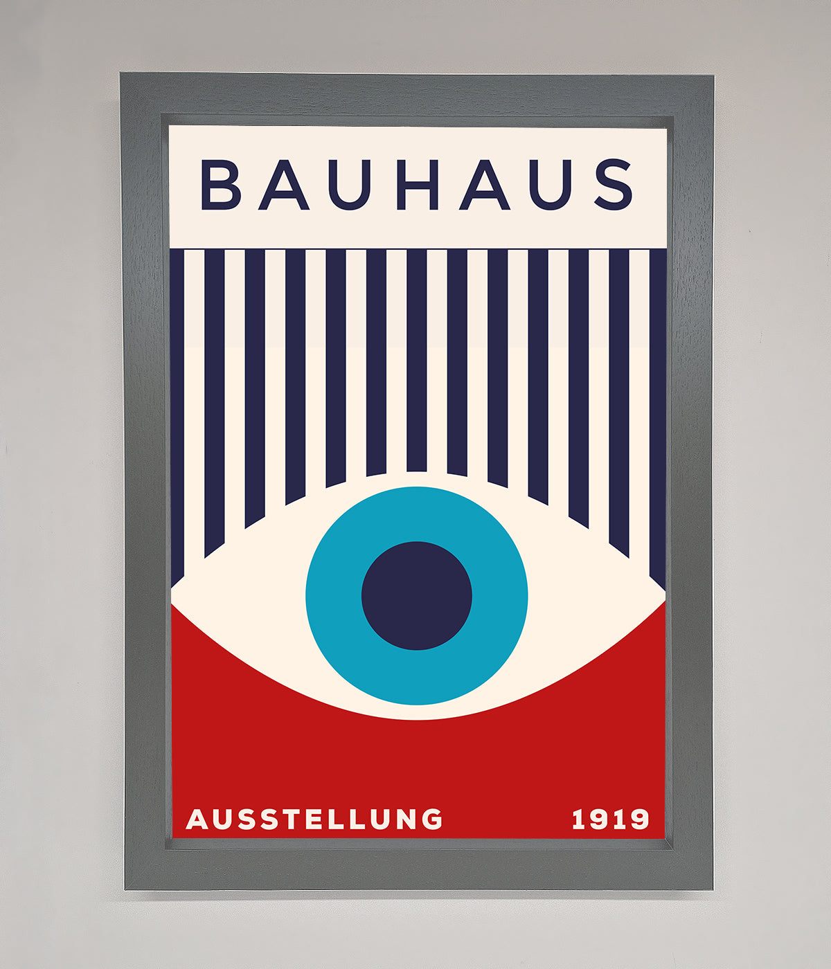 Bauhaus Red And Blue Eye Framed Wall Art print