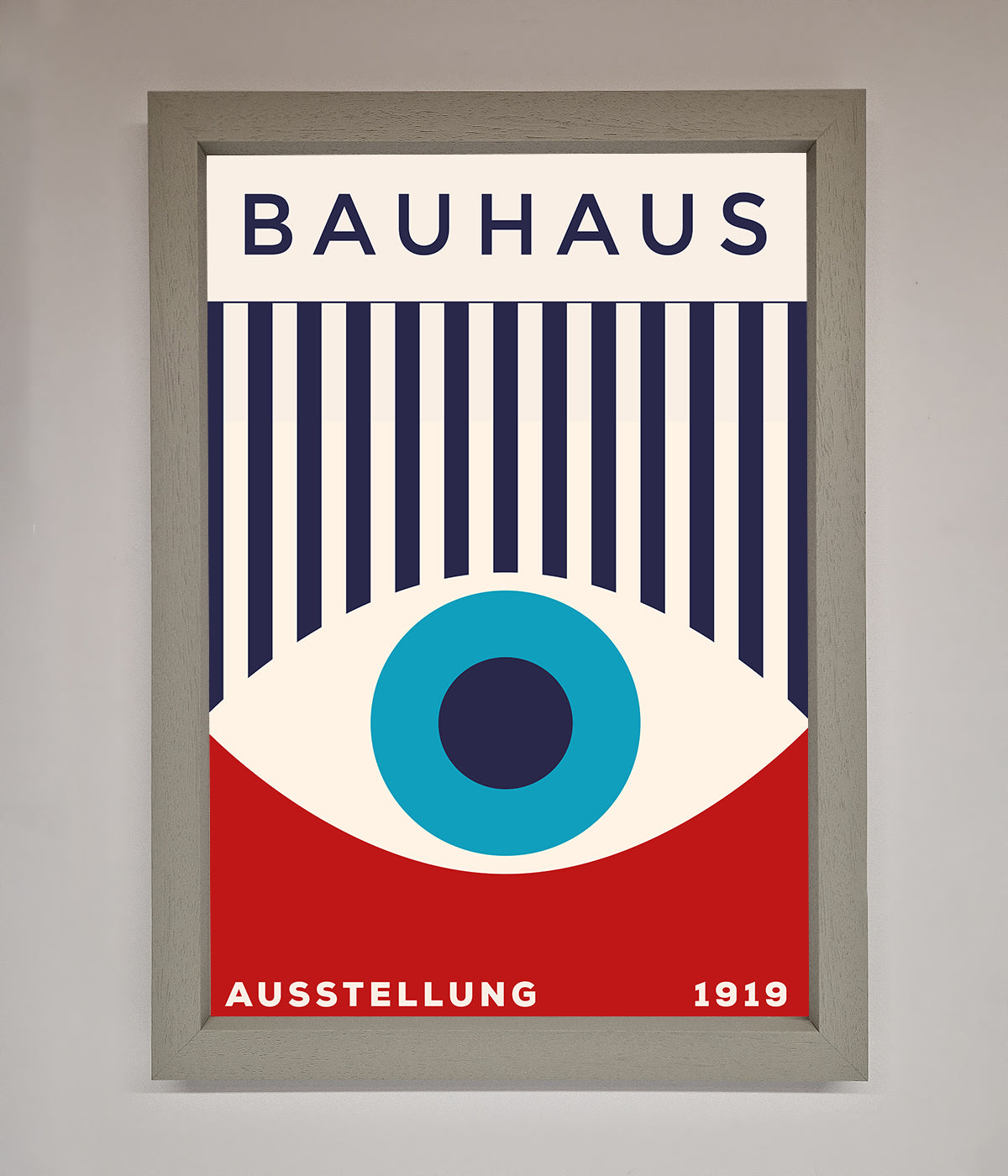 Bauhaus Red And Blue Eye Framed Wall Art print