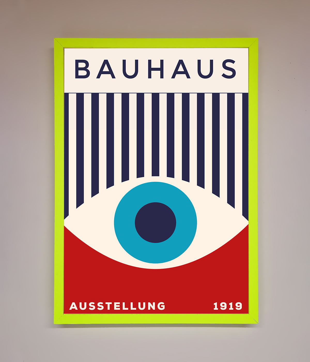 Bauhaus Red And Blue Eye Framed Wall Art print