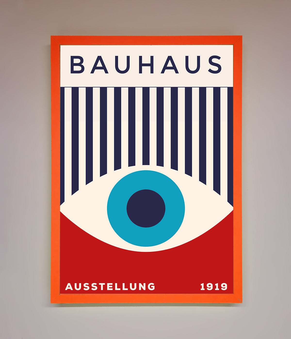 Bauhaus Red And Blue Eye Framed Wall Art print