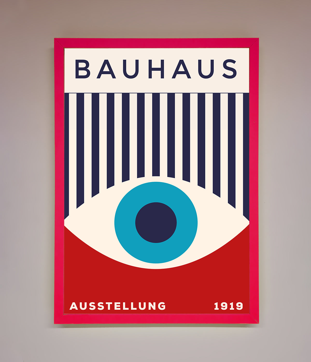 Bauhaus Red And Blue Eye Framed Wall Art print