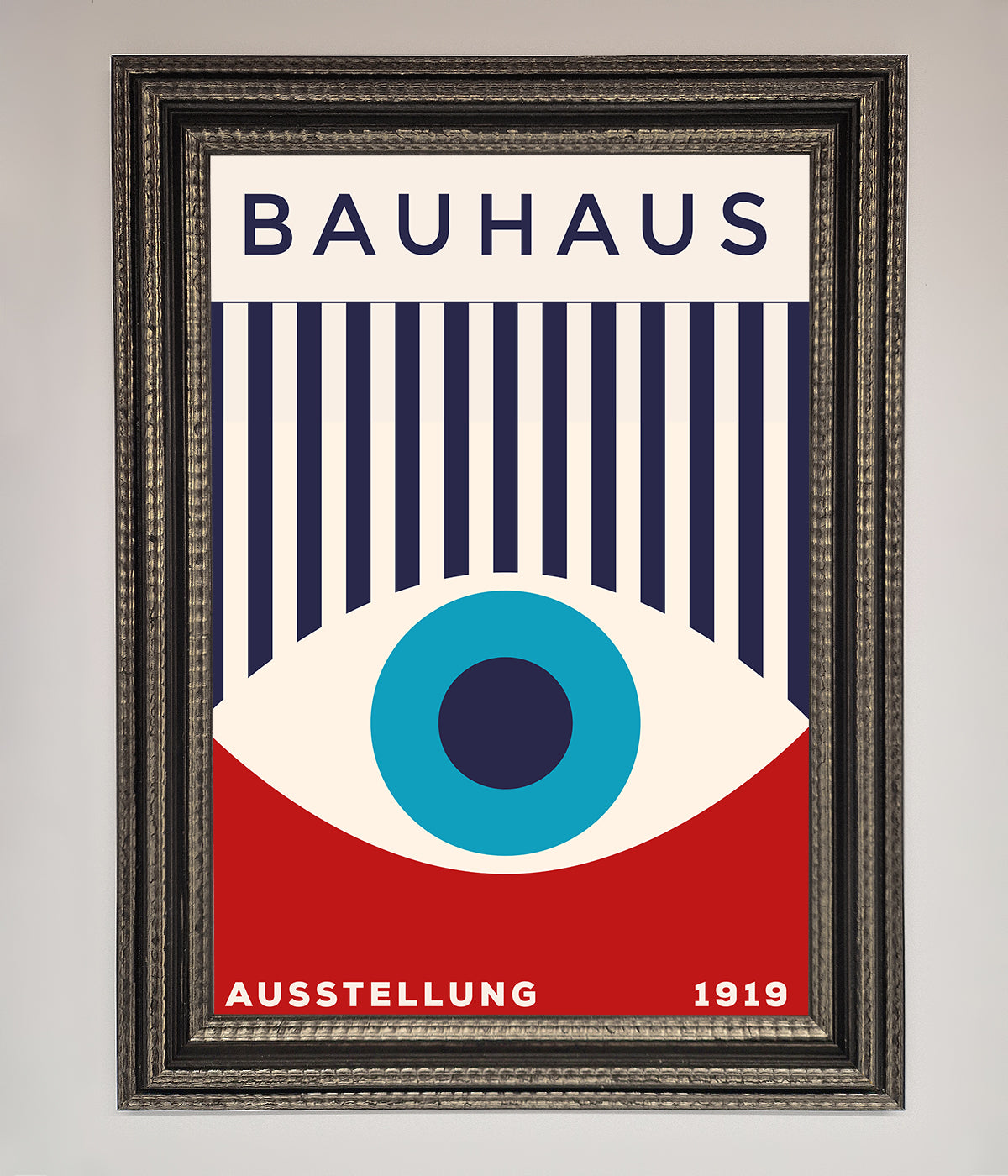 Bauhaus Red And Blue Eye Framed Wall Art print