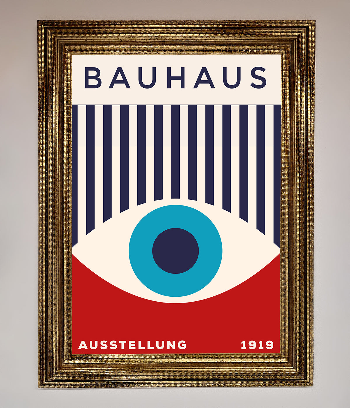 Bauhaus Red And Blue Eye Framed Wall Art print