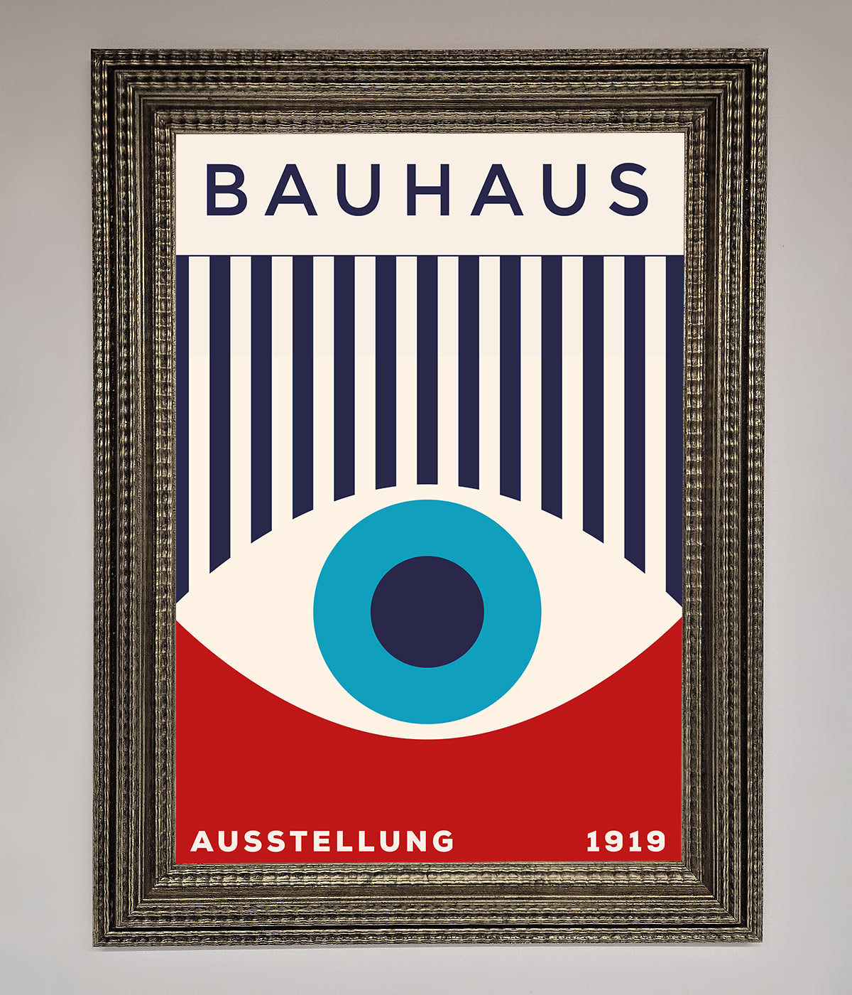 Bauhaus Red And Blue Eye Framed Wall Art print