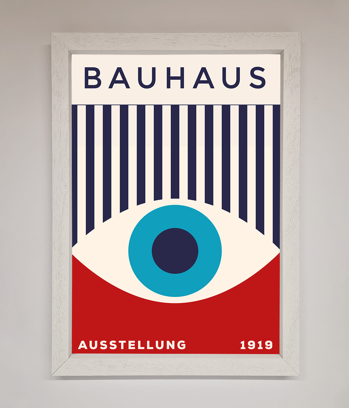 Bauhaus Red And Blue Eye Framed Wall Art print