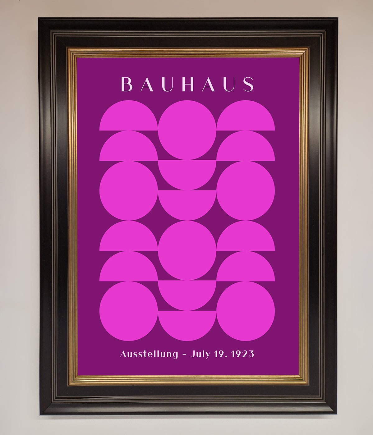 Bauhaus Pink And Purple Abstract Framed Print print