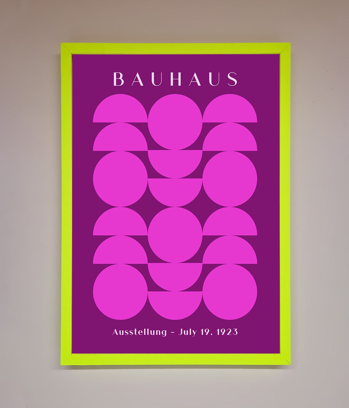 Bauhaus Pink And Purple Abstract Framed Print print