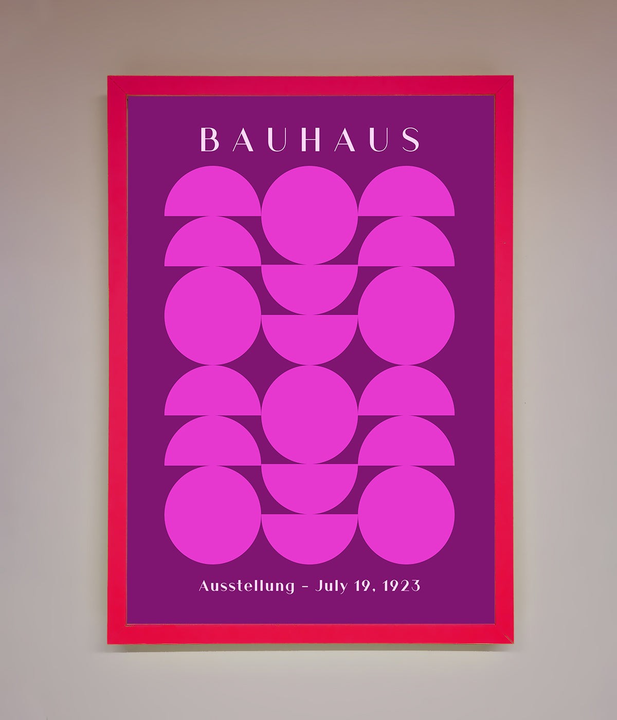 Bauhaus Pink And Purple Abstract Framed Print print