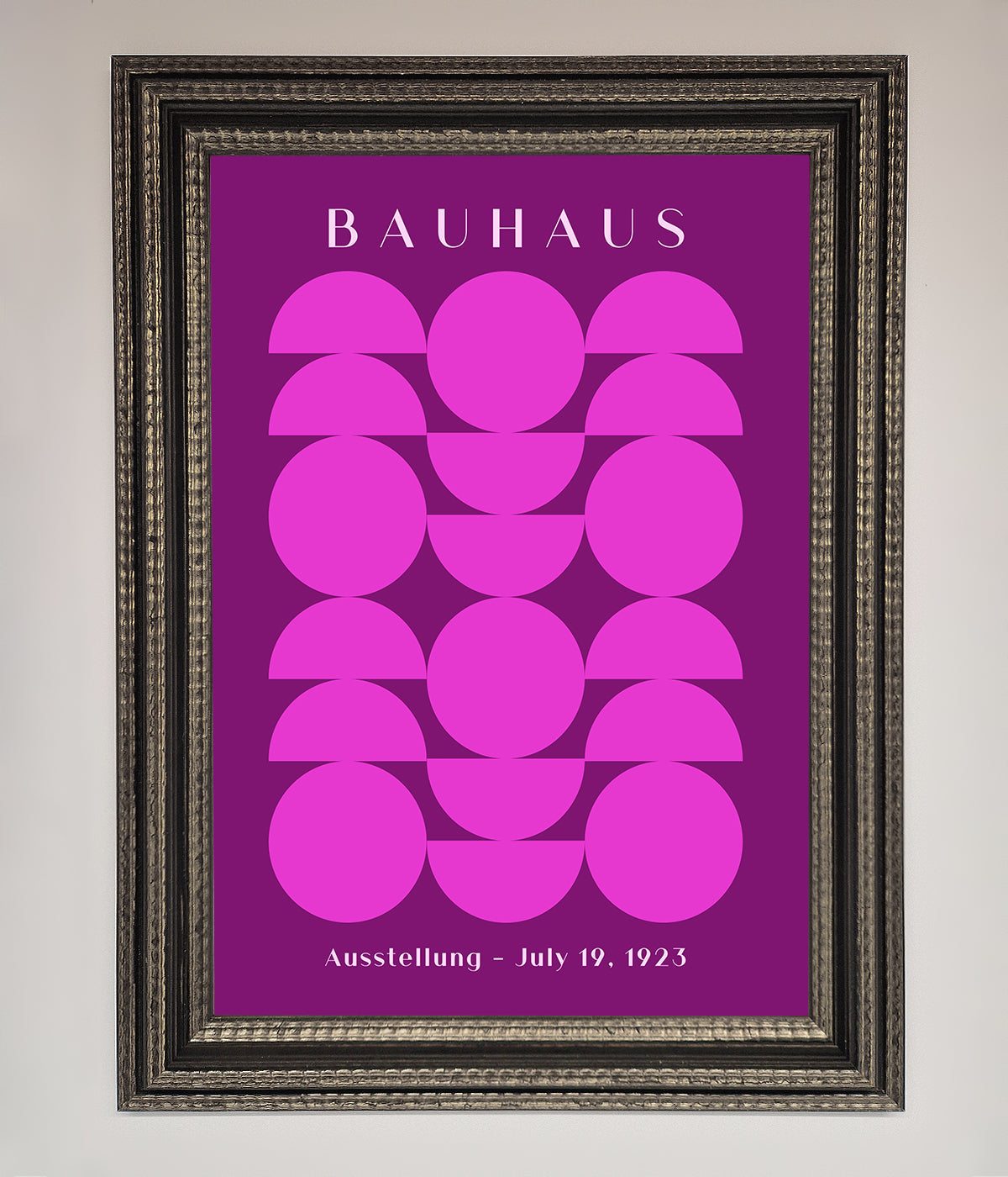 Bauhaus Pink And Purple Abstract Framed Print print