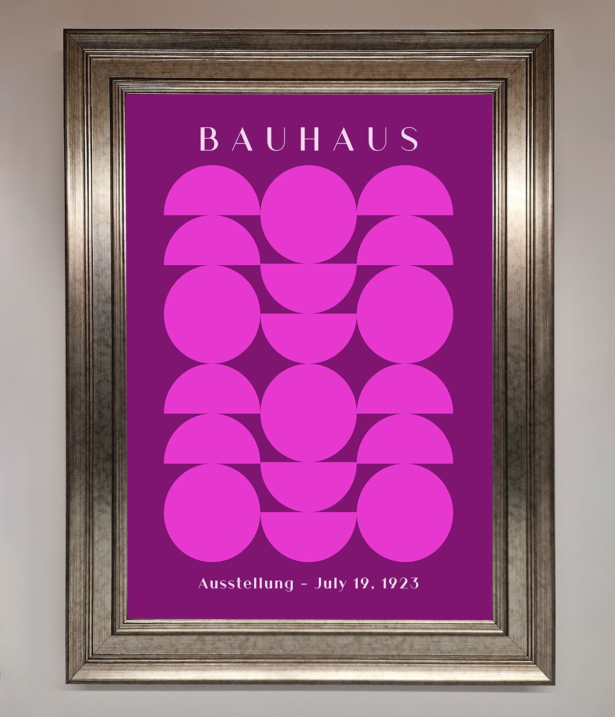 Bauhaus Pink And Purple Abstract Framed Print print