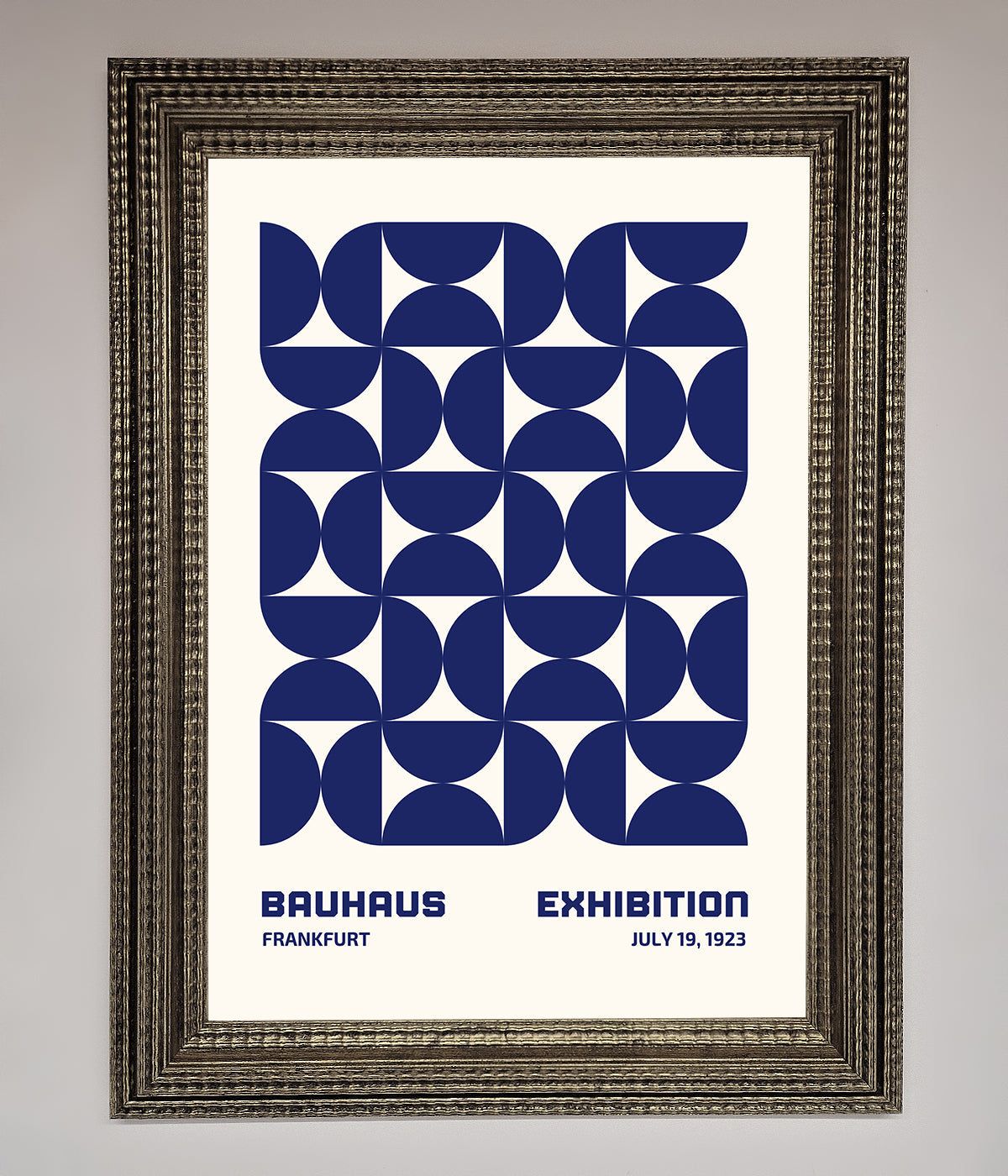 Bauhaus Print July 1923 Navy Blue Abstract Framed Wall Art print