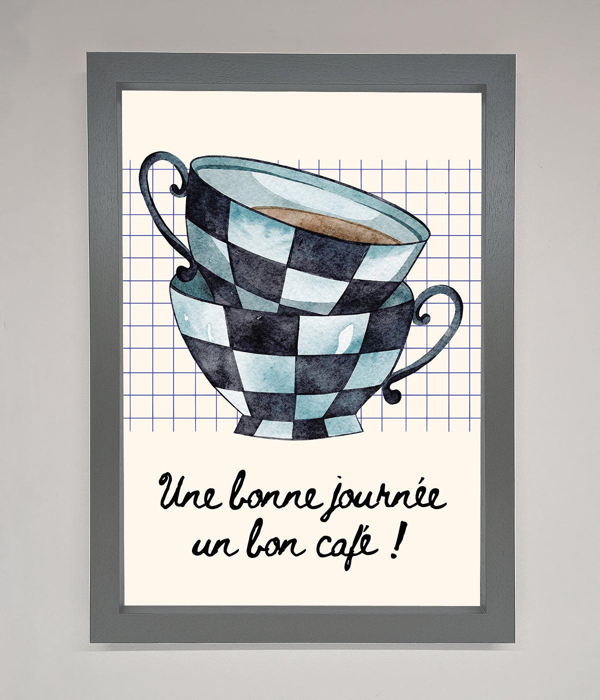 Blue Teacup Stack Kitchen Framed Wall Art print