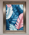 Blue And Pink Feathers Abstract Framed Print print