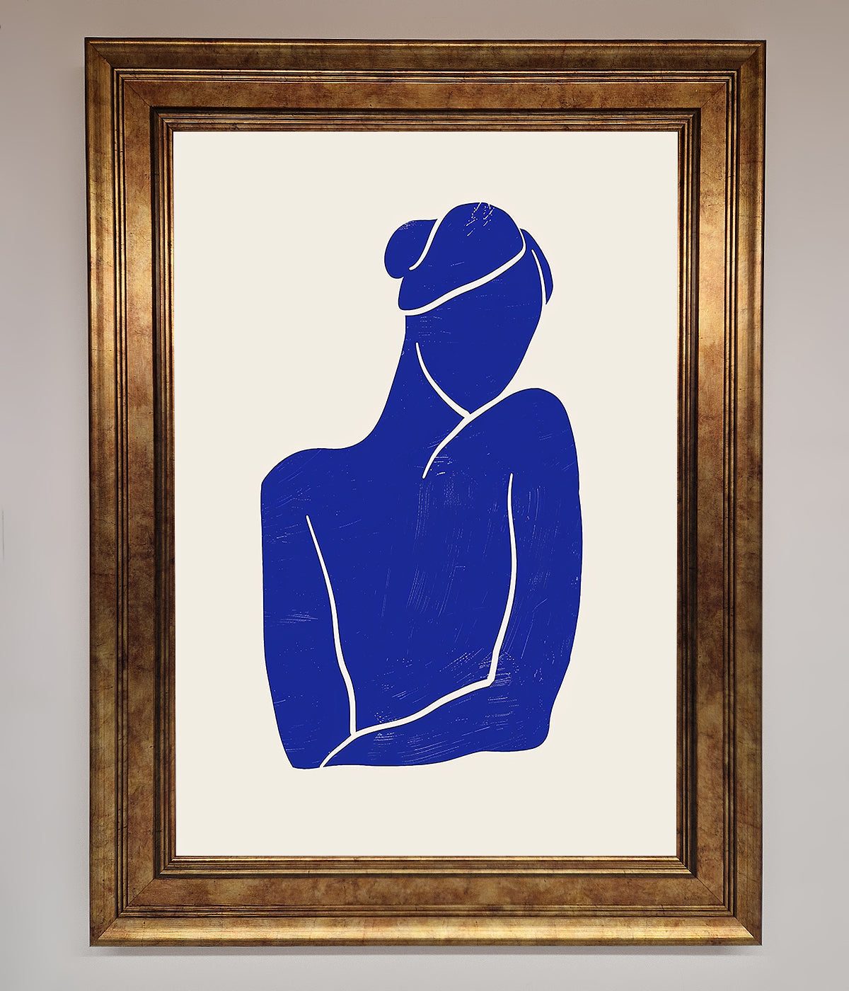 Blue Woman Matisse Style Framed Poster print