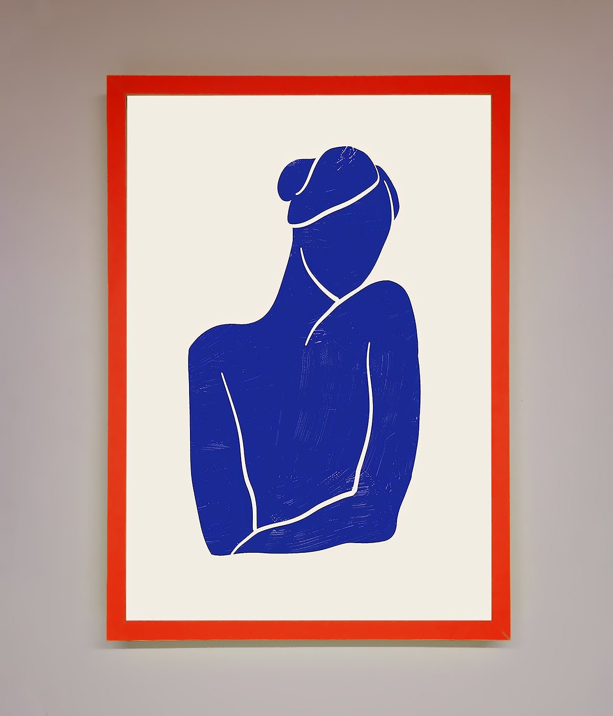 Blue Woman Matisse Style Framed Poster print