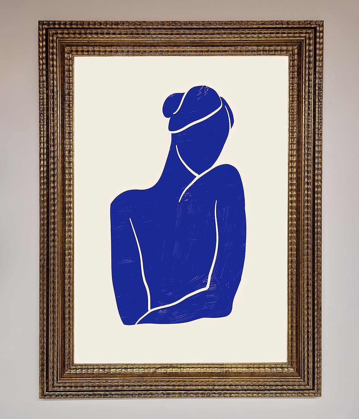 Blue Woman Matisse Style Framed Poster print