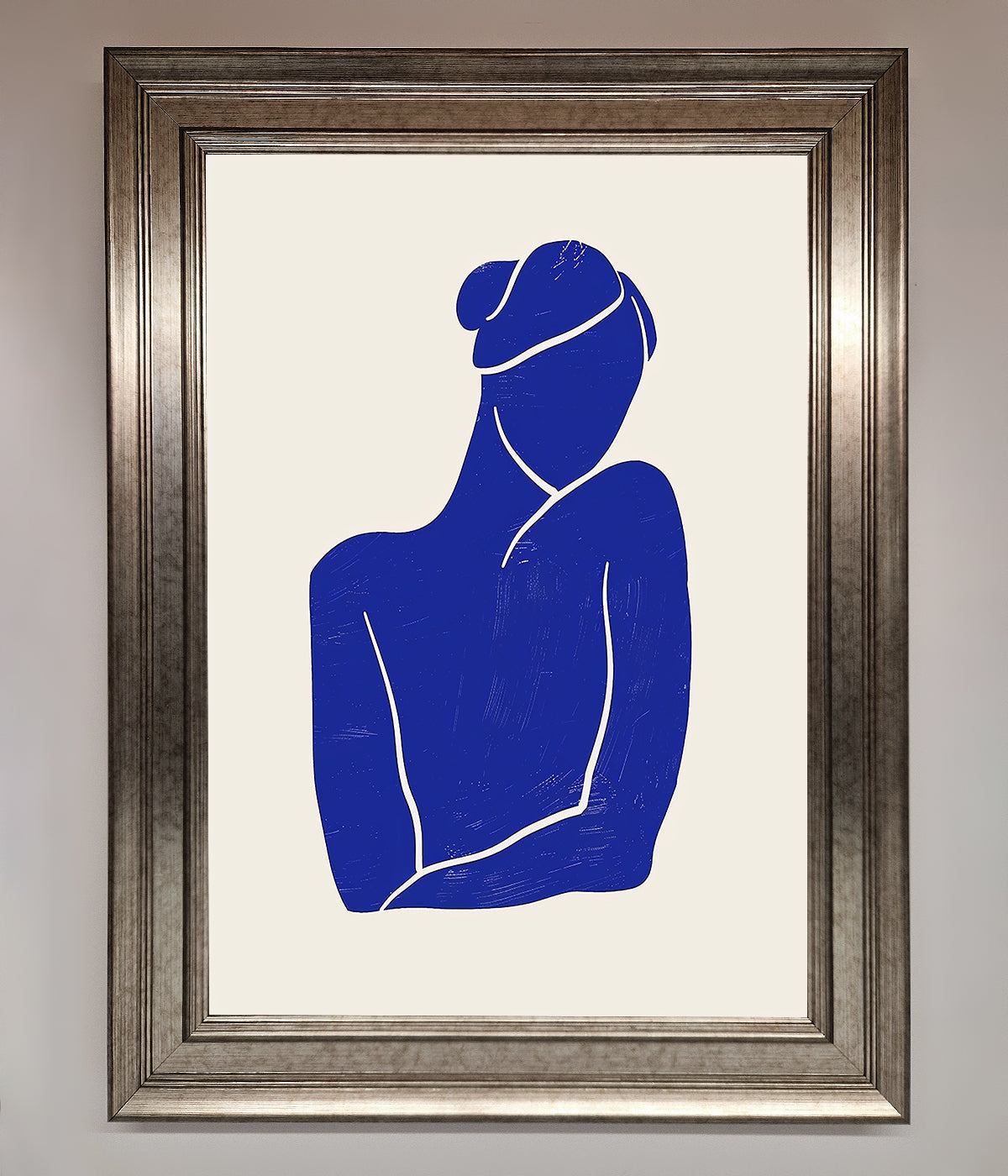 Blue Woman Matisse Style Framed Poster print