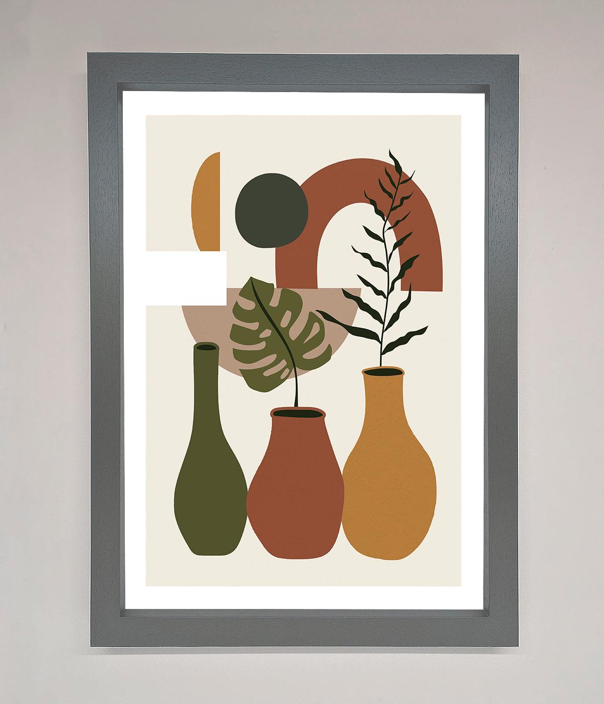 Bohemian Modern Vases And Plant Framed Poster print