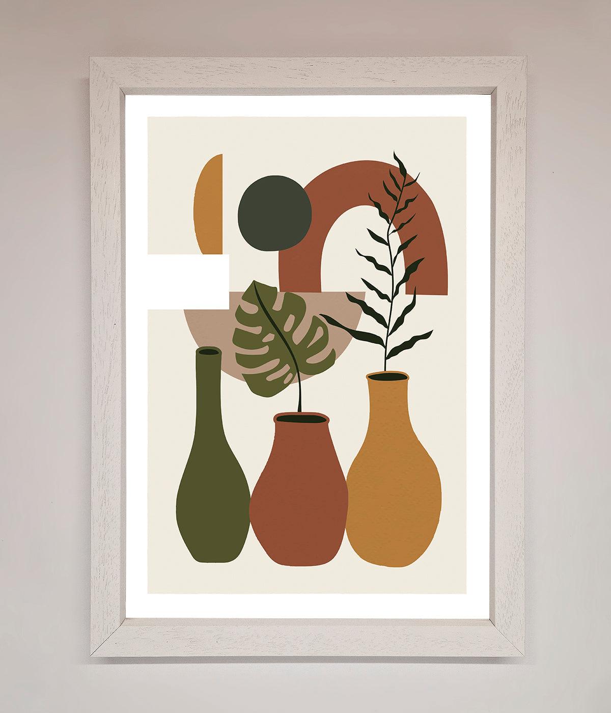 Bohemian Modern Vases And Plant Framed Poster print