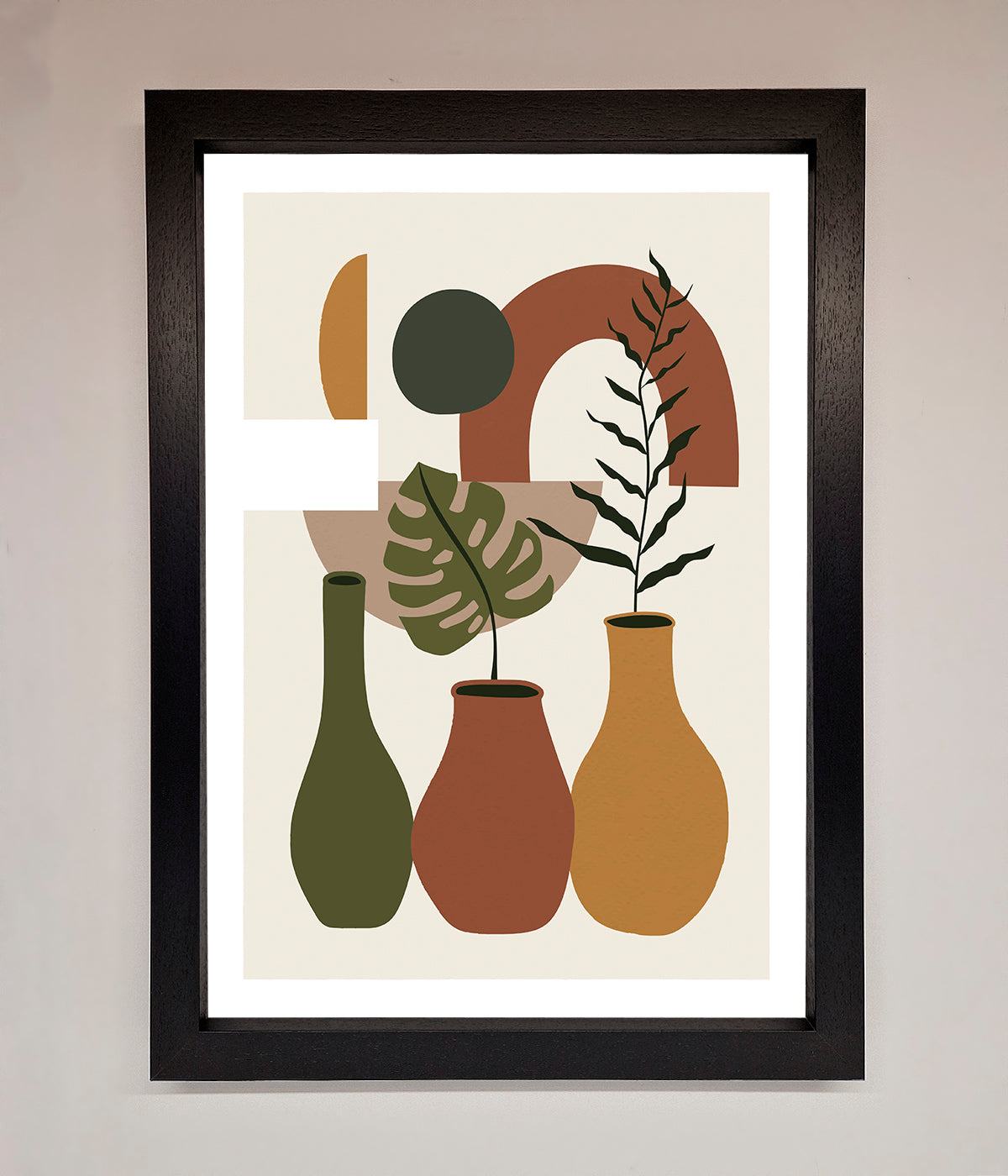 Bohemian Modern Vases And Plant Framed Poster print