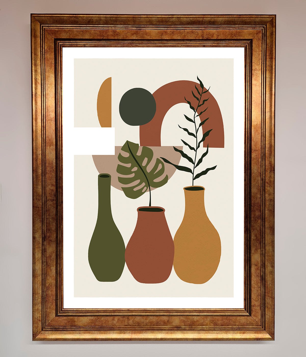 Bohemian Modern Vases And Plant Framed Poster print