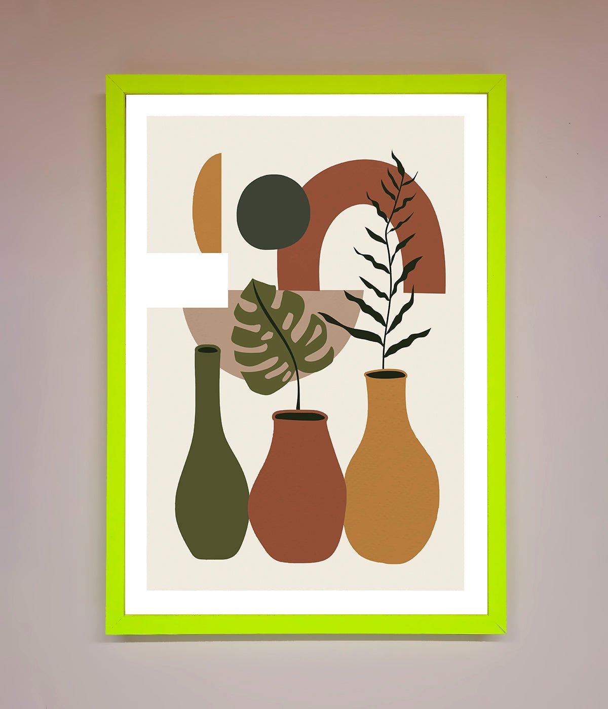 Bohemian Modern Vases And Plant Framed Poster print