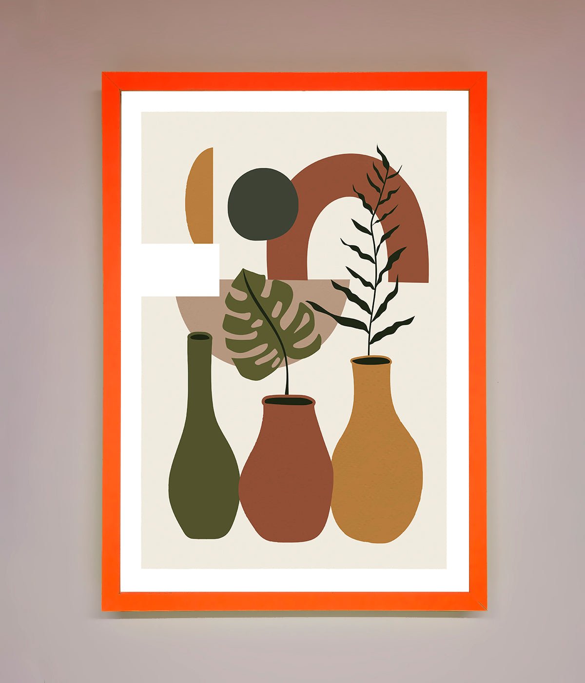 Bohemian Modern Vases And Plant Framed Poster print