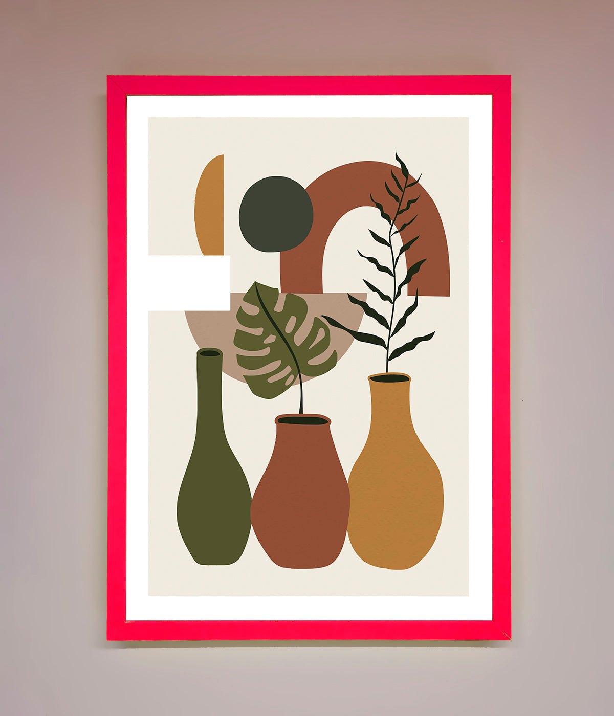 Bohemian Modern Vases And Plant Framed Poster print