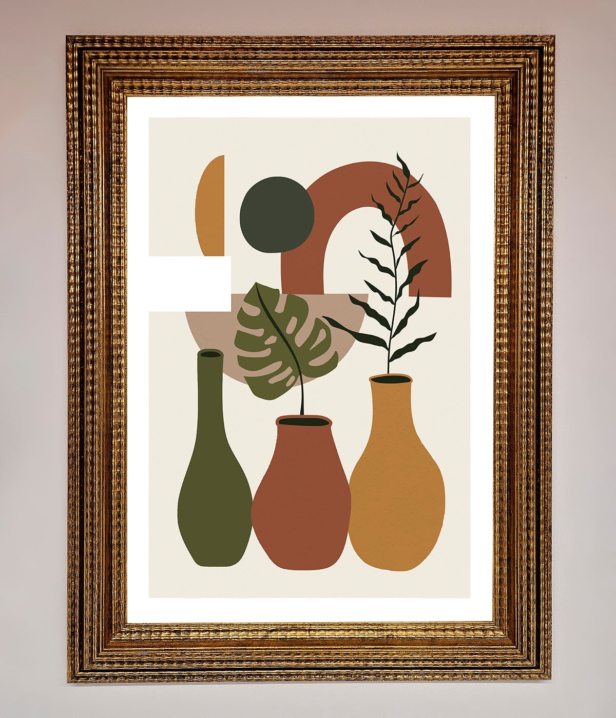 Bohemian Modern Vases And Plant Framed Poster print