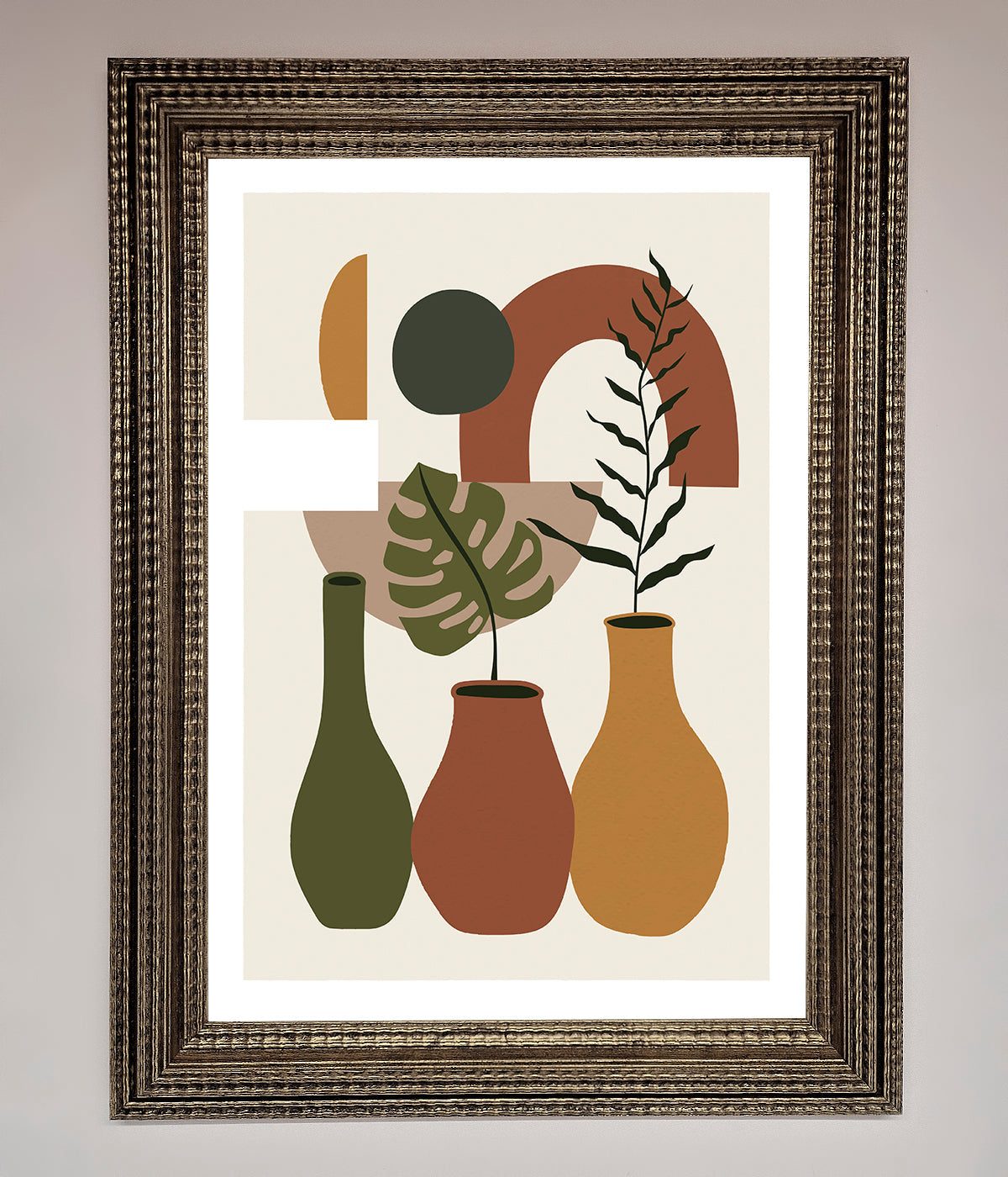 Bohemian Modern Vases And Plant Framed Poster print