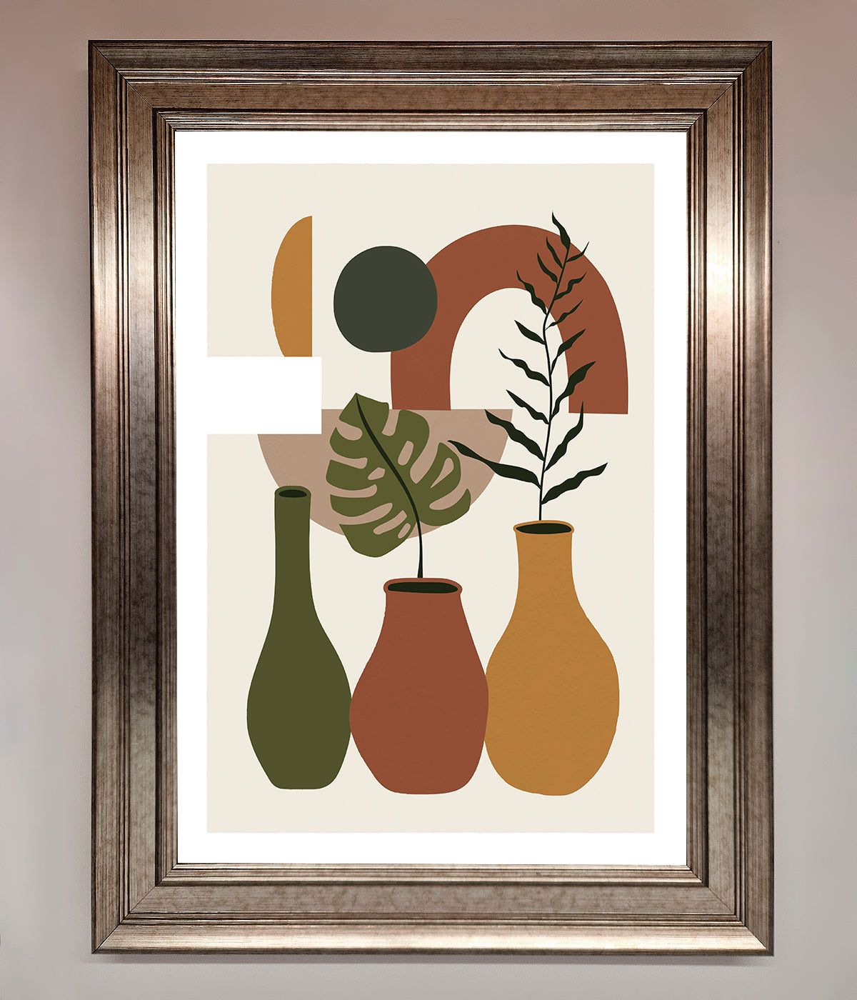 Bohemian Modern Vases And Plant Framed Poster print