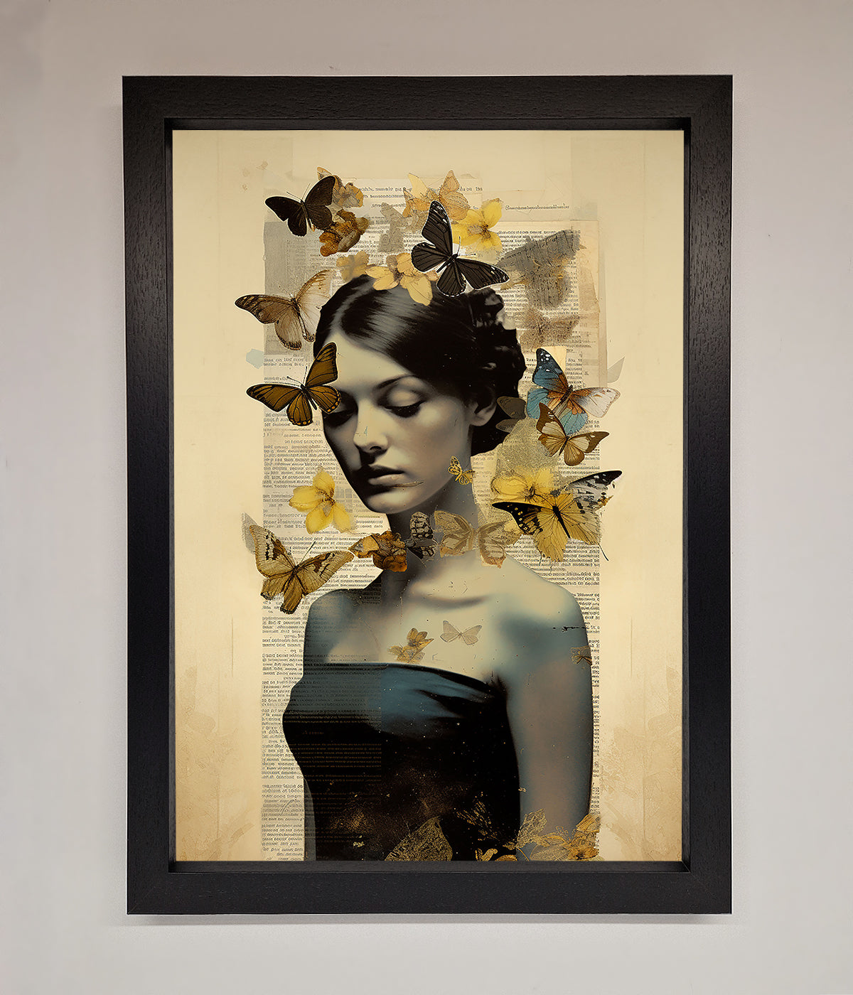 Butterfly Book Woman Framed Poster print