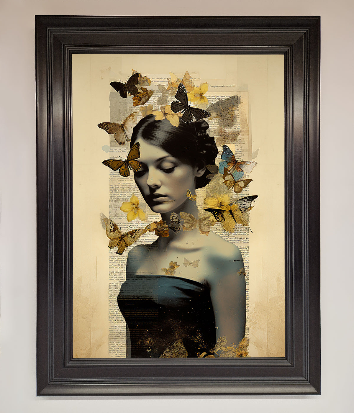 Butterfly Book Woman Framed Poster print