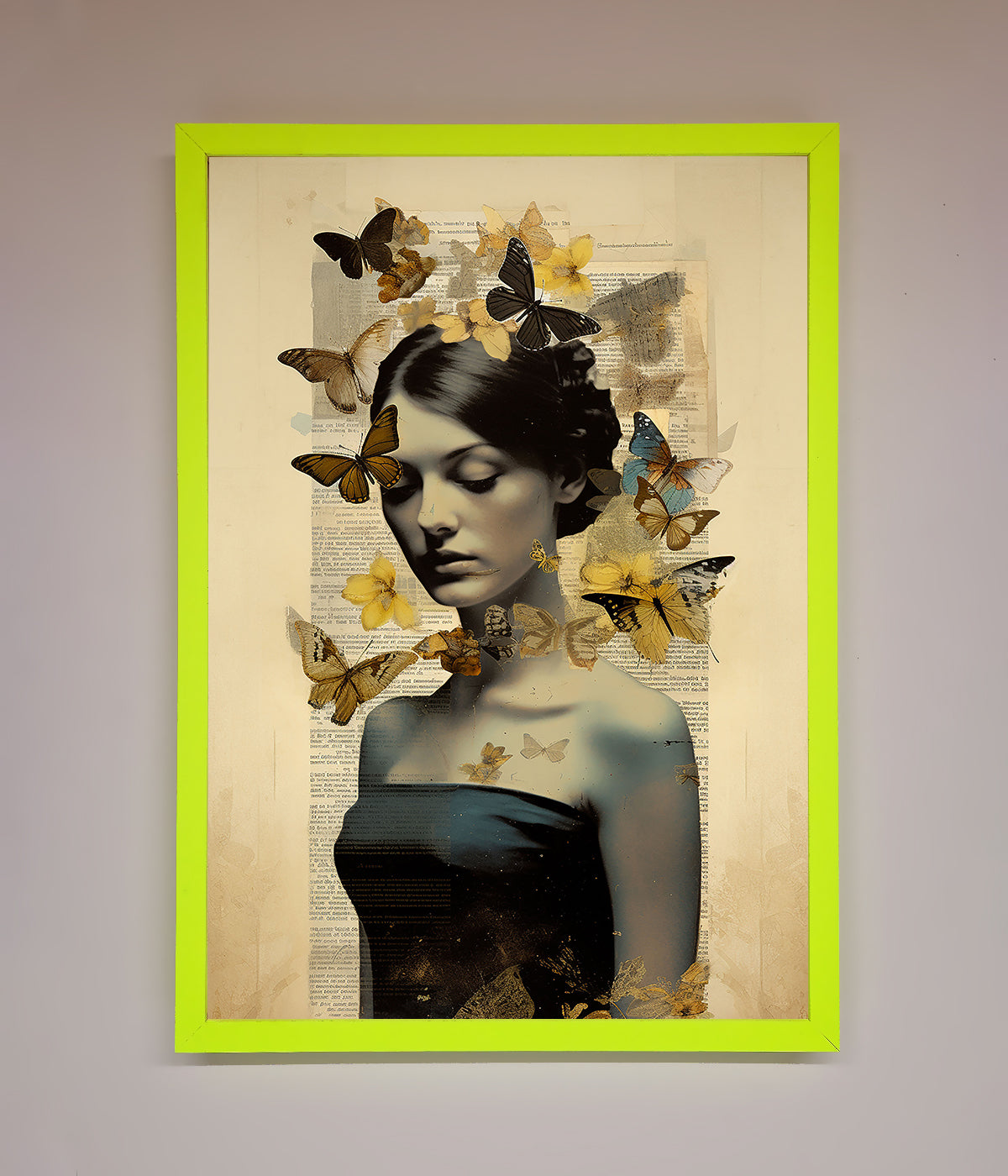 Butterfly Book Woman Framed Poster print