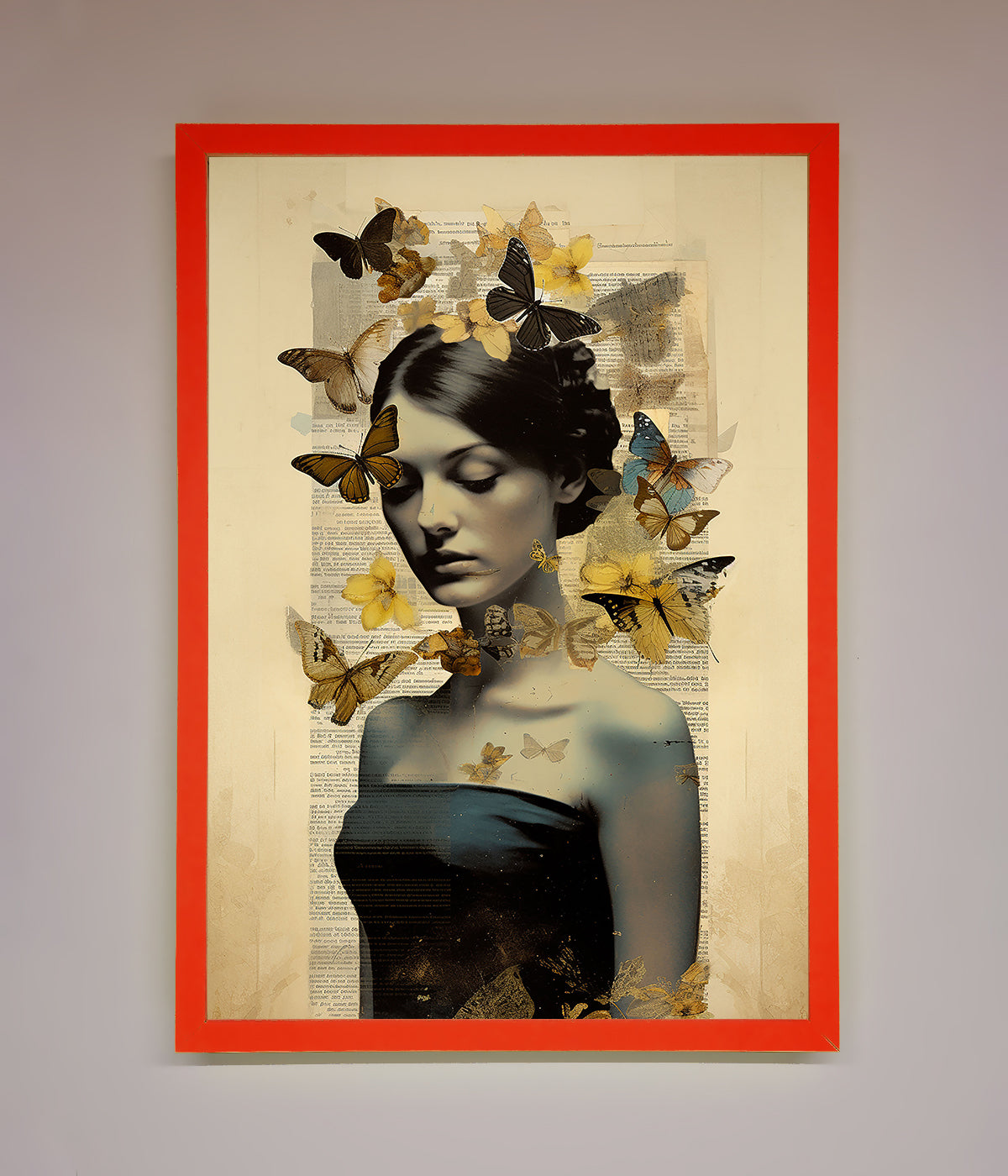 Butterfly Book Woman Framed Poster print