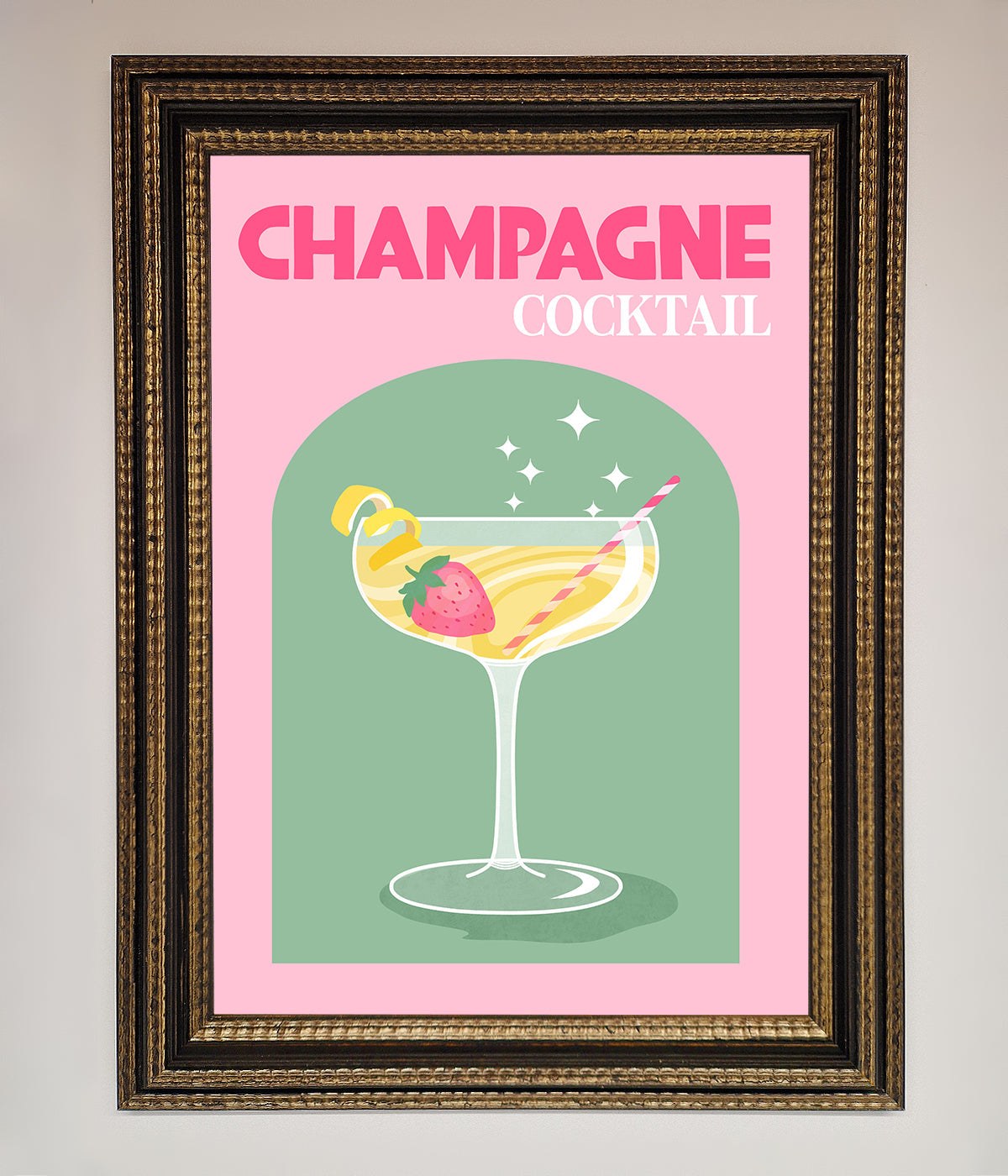 Champagne Cocktail Framed Poster print