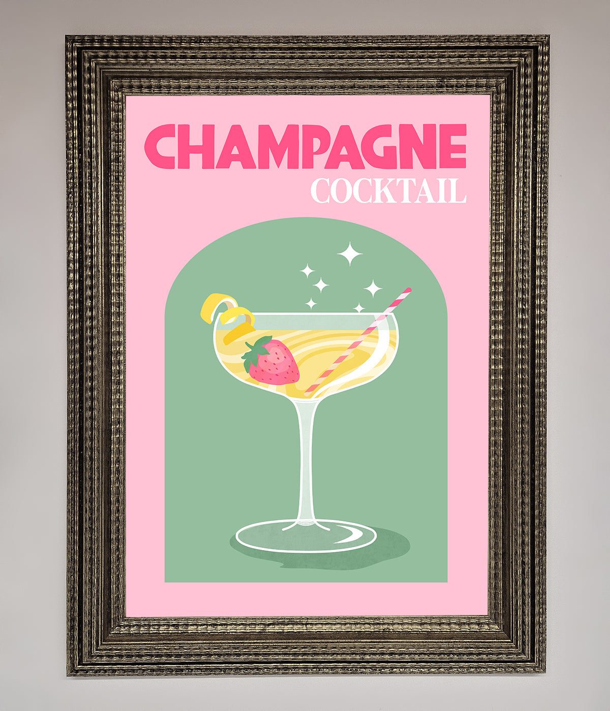 Champagne Cocktail Framed Poster print