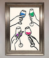 Cheers Wine Glasses Framed Wall Art print