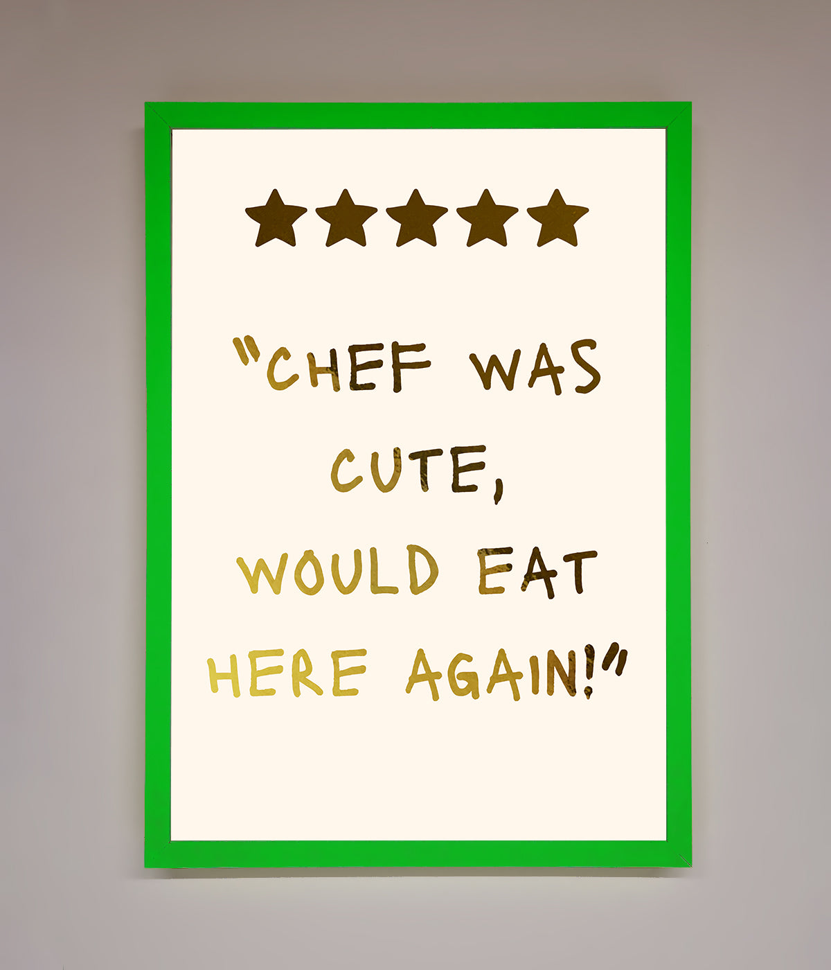 Chef Was Cute Foil Print print