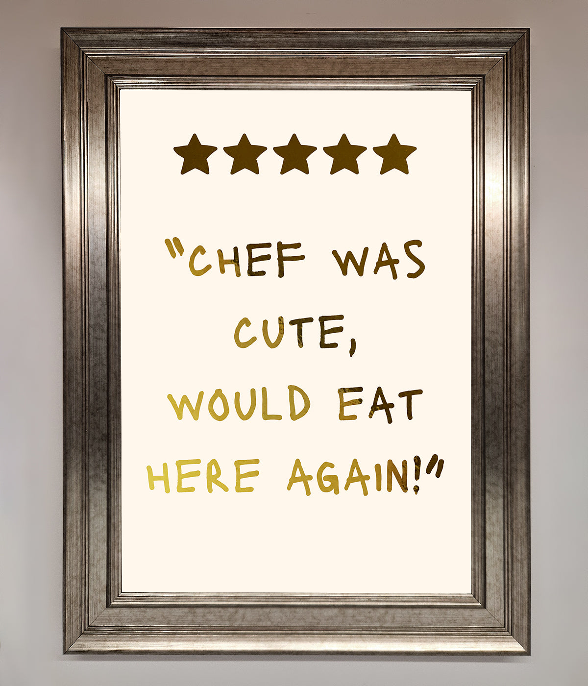 Chef Was Cute Foil Print print